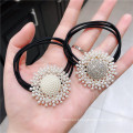 Korean Pearl Rhinestone Round Elastic Hair Band Tie Bow Fashion Accessories Handmade Rope Ring Wholesale Dropshipping